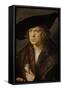 Alberto Durero / 'Portrait of an Unknown Man', 1521, German School, Oil on panel, 50 cm x 36 cm,...-Albrecht Dürer-Framed Stretched Canvas