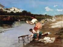 Women Doing Laundry on River, 1867-Alberto Issel-Giclee Print