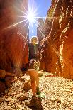 Carefree tourist woman enjoying the picturesque natural alleyway of Standley Chasm, Australia-Alberto Mazza-Photographic Print