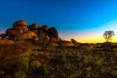 Outback landscape of Devils Marbles rock formations, Karlu Karlu Conservation Reserve-Alberto Mazza-Photographic Print