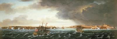 View of Valetta and the Grand Port of Malta with Ships of the Knights of St. John-Alberto Pulicino-Giclee Print