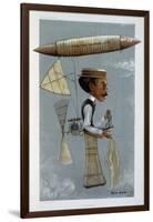 Alberto Santos-Dumont and His Airship, 1901-George Hum-Framed Giclee Print