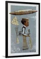 Alberto Santos-Dumont and His Airship, 1901-George Hum-Framed Giclee Print