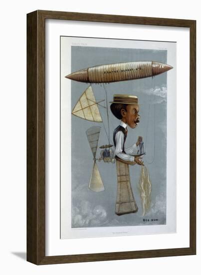 Alberto Santos-Dumont and His Airship, 1901-George Hum-Framed Giclee Print