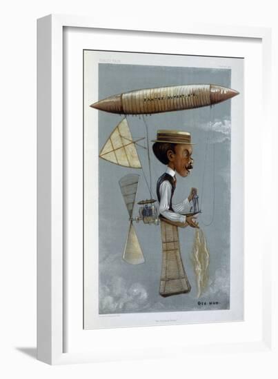 Alberto Santos-Dumont and His Airship, 1901-George Hum-Framed Giclee Print