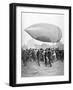 Alberto Santos-Dumont Landing His Airship Number 9 in Longchamp, Paris, 1903-null-Framed Giclee Print