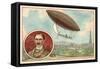 Alberto Santos-Dumont's Airship Flying around the Eiffel Tower, Paris, 19 October 1901-null-Framed Stretched Canvas