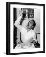 Alberto Sordi Eating Spaghetti-null-Framed Photographic Print