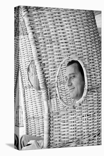 Alberto Sordi Through the Eyelet of a Wicker Armchair-Marisa Rastellini-Stretched Canvas