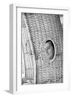 Alberto Sordi Through the Eyelet of a Wicker Armchair-Marisa Rastellini-Framed Photographic Print