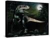 Albertosaurus Hunts by Moonlight-null-Stretched Canvas