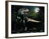 Albertosaurus Hunts by Moonlight-null-Framed Art Print