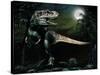 Albertosaurus Hunts by Moonlight-null-Stretched Canvas
