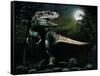 Albertosaurus Hunts by Moonlight-null-Framed Stretched Canvas