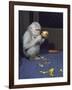 Albino Baby Gorilla Named Snowflake in Apartment of Barcelona Zoo's Veterinarian-Loomis Dean-Framed Photographic Print