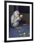 Albino Baby Gorilla Named Snowflake in Apartment of Barcelona Zoo's Veterinarian-Loomis Dean-Framed Photographic Print