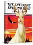 "Albino Deer," Saturday Evening Post Cover, January 8, 1938-Jack Murray-Stretched Canvas