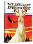 "Albino Deer," Saturday Evening Post Cover, January 8, 1938-Jack Murray-Stretched Canvas