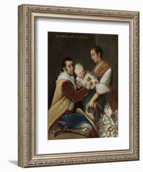 Albino Girl from Spaniard and Morisca, 1763-Miguel Cabrera-Framed Giclee Print