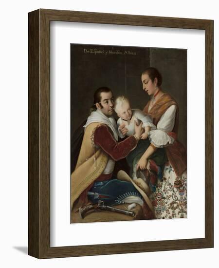 Albino Girl from Spaniard and Morisca, 1763-Miguel Cabrera-Framed Giclee Print