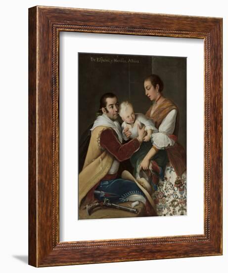 Albino Girl from Spaniard and Morisca, 1763-Miguel Cabrera-Framed Giclee Print