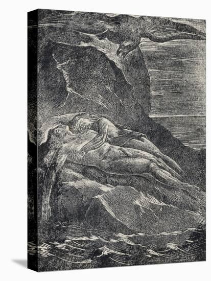 Albion on the Rock, from Milton-William Blake-Stretched Canvas