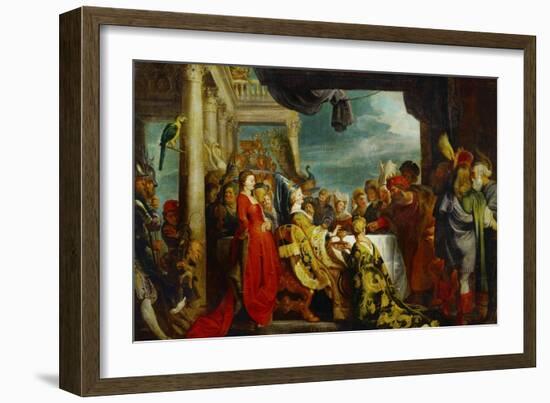 Alboin, King of the Langobards, and Rosamude, Daughter of His Slein Enemy, 1615-Peter Paul Rubens-Framed Giclee Print