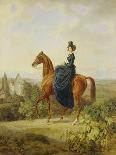 Countess Caroline Waldbott Von Bassenheim on Horseback in Front of Castle Leutstetten-Albrecht Adam-Giclee Print