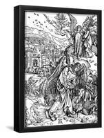 Albrecht Durer (Illustration for "Apocalypse," Scene: The angel with the key to the abyss)-null-Framed Poster
