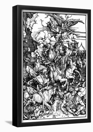 Albrecht Durer (Illustration for "Apocalypse," Scene: The four apocalyptic horsemen) Art Poster Pri-null-Framed Poster