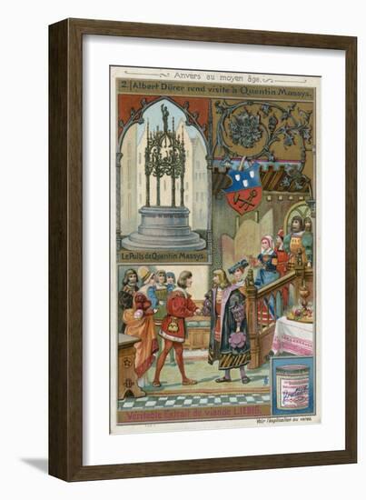 Albrecht Durer Paying a Visit to Quentin Matsys, 1520-null-Framed Giclee Print