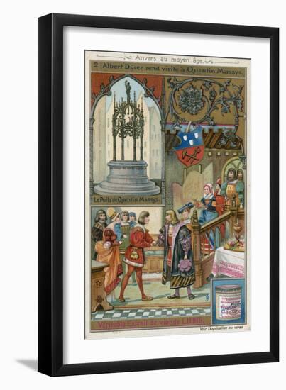 Albrecht Durer Paying a Visit to Quentin Matsys, 1520-null-Framed Giclee Print