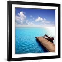 Albufera Blue Boats Lake in El Saler Valencia Spain-Miscellaneoustock-Framed Photographic Print