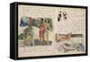 Album ancien culte Mahori :Texte manuscrit en langue française & illustrations Mahorie : 3 personna-Paul Gauguin-Framed Stretched Canvas