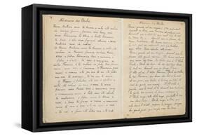 Album Ancien Culte Mahori : Texte manuscrit en langue Tahitienne "Naissance des étoiles"-Paul Gauguin-Framed Stretched Canvas