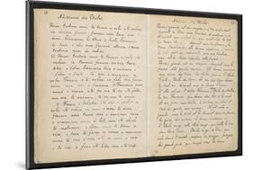 Album Ancien Culte Mahori : Texte manuscrit en langue Tahitienne "Naissance des étoiles"-Paul Gauguin-Mounted Giclee Print