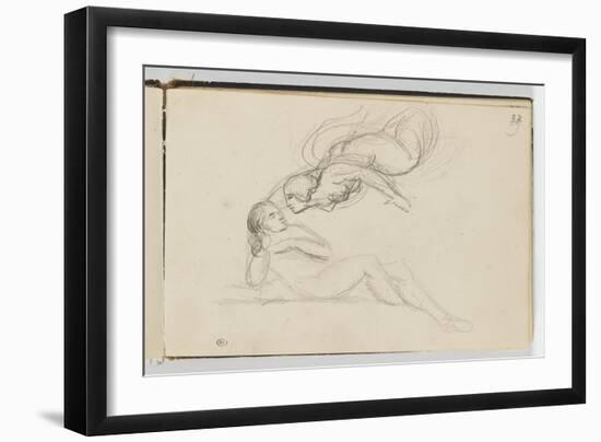 Album : Apparition féminine à un homme couché-Gustave Courbet-Framed Giclee Print