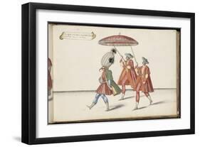 Album ; Ballet de Douairière de Billebahaut ; " Seconde entrée du Grand Seigneur "; trois figures-Daniel Rabel-Framed Giclee Print