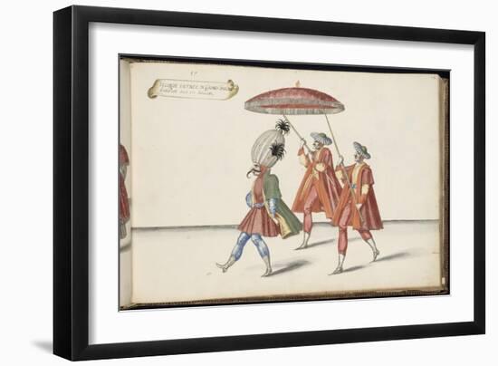 Album ; Ballet de Douairière de Billebahaut ; " Seconde entrée du Grand Seigneur "; trois figures-Daniel Rabel-Framed Giclee Print