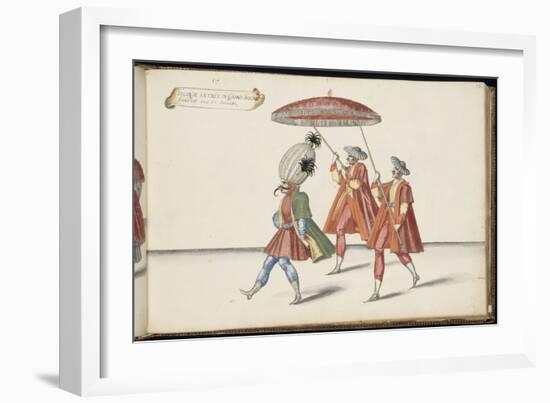 Album ; Ballet de Douairière de Billebahaut ; " Seconde entrée du Grand Seigneur "; trois figures-Daniel Rabel-Framed Giclee Print