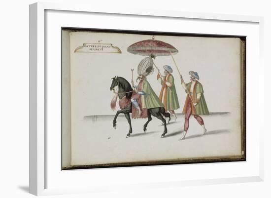 Album ; Ballet de la Douairière de Billebahaut ; "Entrée du Grand Seigneur"; deux figures debout-Daniel Rabel-Framed Giclee Print