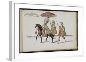 Album ; Ballet de la Douairière de Billebahaut ; "Entrée du Grand Seigneur"; deux figures debout-Daniel Rabel-Framed Giclee Print