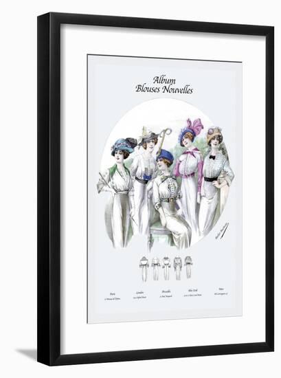 Album Blouses Nouvelles: Five Fancy Hats-null-Framed Art Print