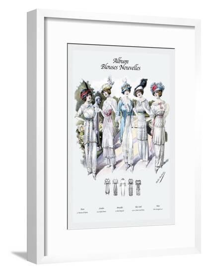Album Blouses Nouvelles: Five Feminine Styles--Framed Art Print