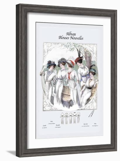 Album Blouses Nouvelles: Five Ladies in White-null-Framed Art Print