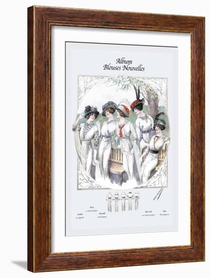 Album Blouses Nouvelles: Five Ladies in White-null-Framed Art Print