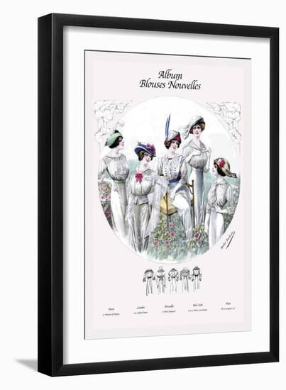Album Blouses Nouvelles: Five White Blouses-null-Framed Art Print