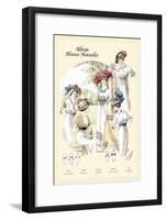 Album Blouses Nouvelles: Ladies in Patterned Dresses-null-Framed Art Print