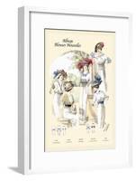 Album Blouses Nouvelles: Ladies in Patterned Dresses-null-Framed Art Print