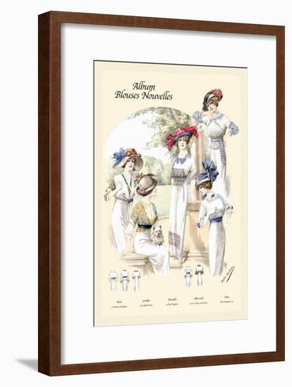 Album Blouses Nouvelles: Ladies in Patterned Dresses-null-Framed Art Print